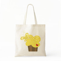 Yellow Cupcake Sweet Cute Fun Custom Gift Tote Bag by fat_fa_tin Yellow Cupcake Sweet Cute Fun Custom Gift Tote Bag