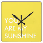 Yellow Custom Text Art You Are My Sunshine Wallclocks