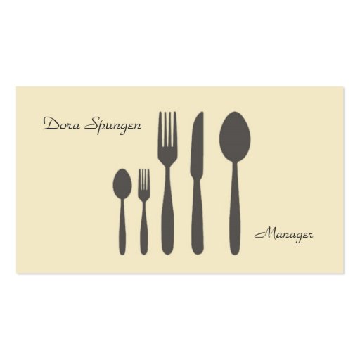 Yellow Cutlery Business Card (front side)
