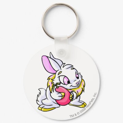 Yellow Cybunny hugging Negg Keychains by neopets