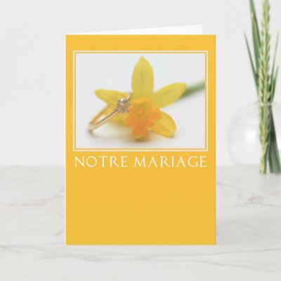 yellow daffodil french wedding invitation card by studioportosabbia