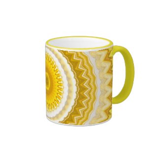 Yellow Daffodil Mandala Pattern Coffee Mug