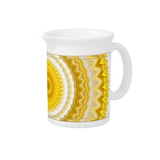 Yellow Daffodil Mandala Pattern Drink Pitcher