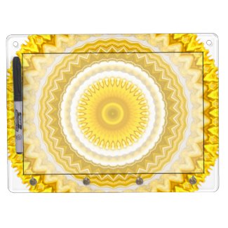 Yellow Daffodil Mandala Pattern Dry-Erase Boards