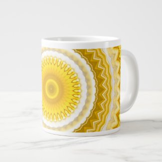 Yellow Daffodil Mandala Pattern Extra Large Mug