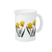 Yellow Daffodil Pair Pitchers