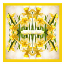 Yellow Daffodil Photograph Mirrored invitations