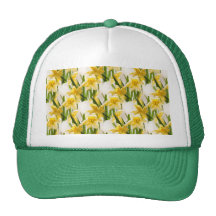 Yellow Daffodil Wallpaper Pattern Mesh Hats