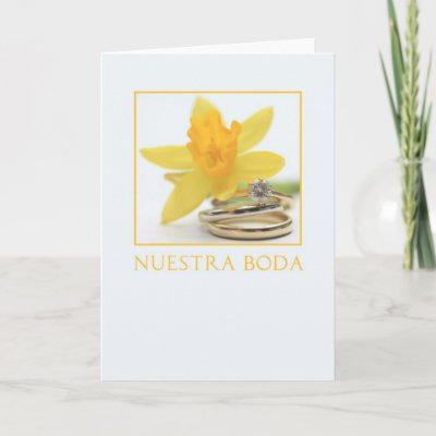 Yellow Daffodil wedding invitation spanish Greeting Card by 