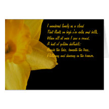 Yellow Daffodil; William Wordsworth Poem Note Card