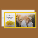 Yellow Daffodils on White Just Married Photo Card photo cards