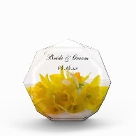Yellow Daffodils on White Wedding Keepsake Awards