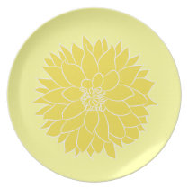 Yellow Dahlia Plate plates