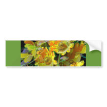 Yellow Daises by jaggededgecustoms Bumper Sticker