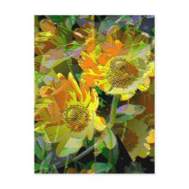 Yellow Daises by jaggededgecustoms Post Card