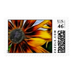 Yellow Daisies Autumn Sunflowers Flowers Art Postage Stamps