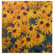 Yellow Daisies Flower-lovers Floral Art Printed Napkins
