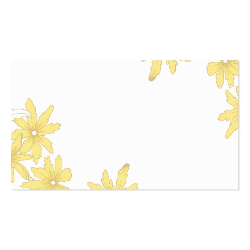 Yellow Daisies Wedding Website Card Business Cards (back side)