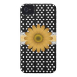 Yellow Daisy and White Polkadot iPhone 4 Case-Mate Cases