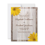 Yellow Daisy Barn Wood Save the Date Announcement