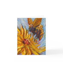 Yellow Daisy& Bee Note Card