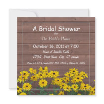 yellow daisy bridal shower invitations