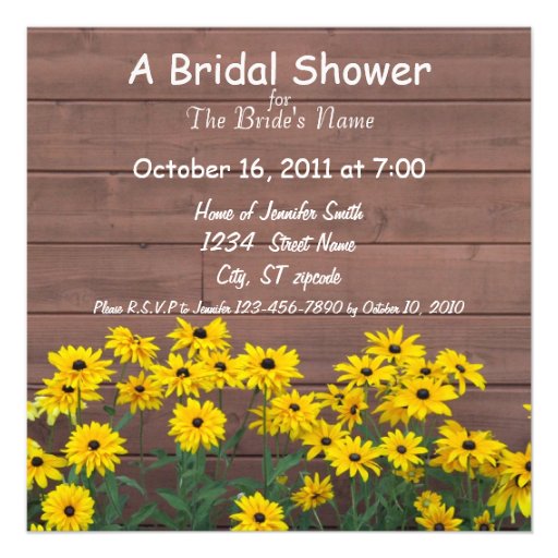 yellow daisy bridal shower invitations