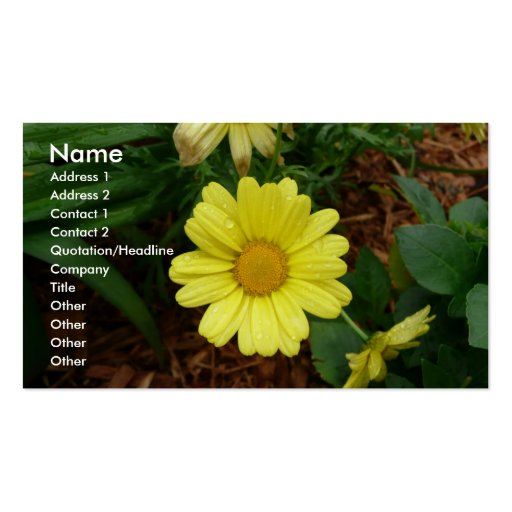 Yellow Daisy Business Card Template