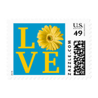 Yellow Daisy Flower Love Postage Stamp