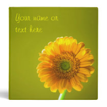 Yellow Daisy Gerbera Flower 3 Ring Binders