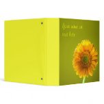 Yellow Daisy Gerbera Flower 3 Ring Binders