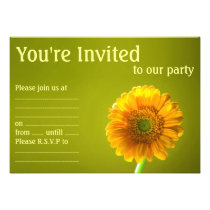Yellow Daisy Gerbera Flower Custom Announcement