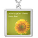 Yellow Daisy Gerbra Flower Mother of the Brides Ne necklace