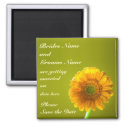 Yellow Daisy Gerbra Flower Save The Date magnet