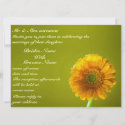 Yellow Daisy Gerbra Flower Wedding Invitation invitation