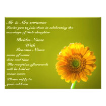 Yellow Daisy Gerbra Flower Wedding Invitation