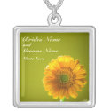 Yellow Daisy Gerbra Flower Wedding Necklace necklace