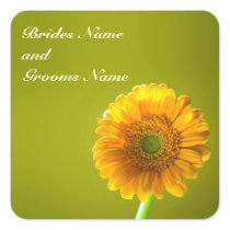 Yellow Daisy Gerbra Flower Wedding Sticker