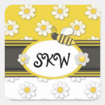 Yellow Daisy Monogram Sticker