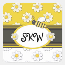 Yellow Daisy Monogram Sticker