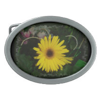Yellow Daisy Oval Belt Buckle