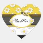 Yellow Daisy Thank You Heart Sticker