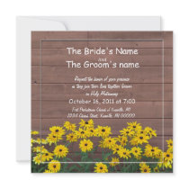 yellow daisy wedding invitations