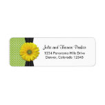 Yellow Daisy Wedding Return Address Label