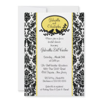 Yellow Damask Bridal Shower Invitation