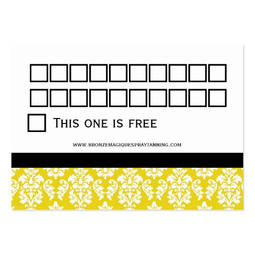 Yellow Damask Business Customer Loyalty Cards Business Card (back side)