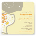 Yellow Damask Chicks Baby Shower Party Invitation