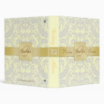 Yellow Damask Monogram Gold Ribbon Album Binder