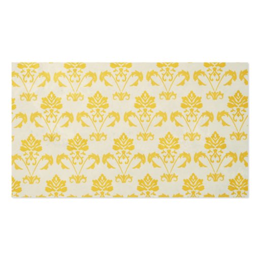 Yellow Damask Pattern Business Card (front side)