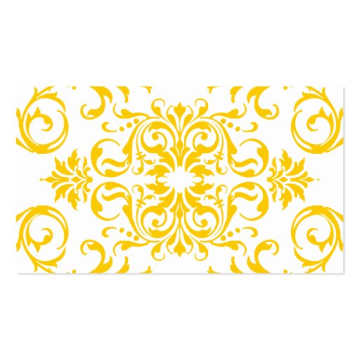 Yellow Damask Pattern Business Cards (back side)